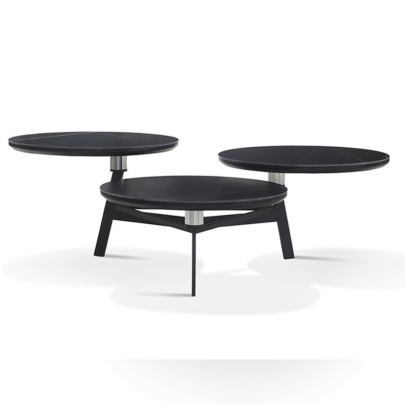 Table basse DISKO plateau pivotant céramique Jade Noir/Or Table basse DISKO plateau pivotant céramique Jade Noir/Or