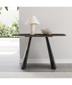 console murale design lea céramique marbre noir profil