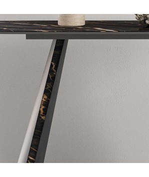 console murale design lea détail céramique marbre noir pied