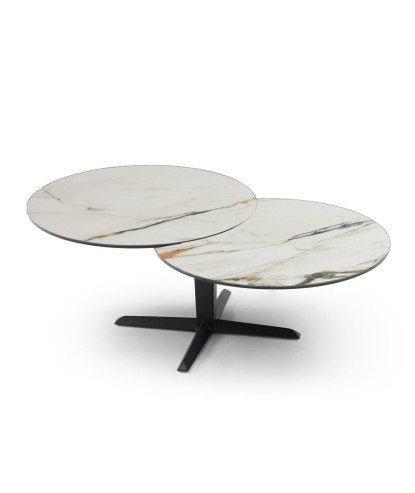 Table basse TAHITI 2 plateaux pivotants Golden Stone