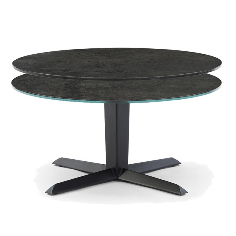 Table basse TAHITI 2 plateaux pivotants Acier Corten Table basse TAHITI 2 plateaux pivotants Acier Corten
