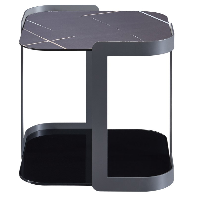 Bout de canapé gris Graph BELLAGIO Bout de canapé gris Graph BELLAGIO