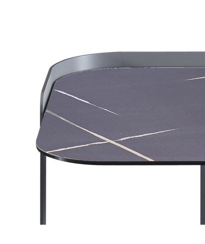 Bout de canapé gris Graph BELLAGIO