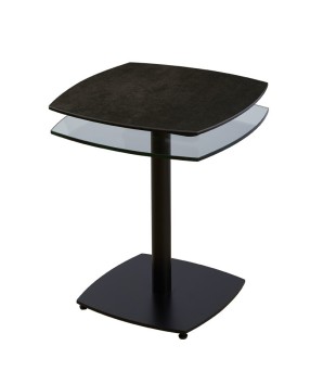 Coin canapé TONGA Acier Corten 2 plateaux pivotants