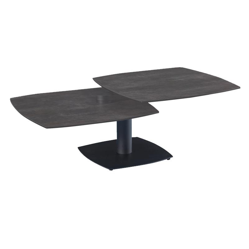 Table basse TONGA Acier Corten 2 plateaux pivotants Table basse TONGA Acier Corten 2 plateaux pivotants