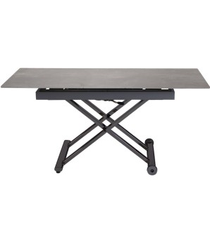 Table basse repas JUMPY relevée plateau céramique shadow pied noir x minimalisme industriel modulable