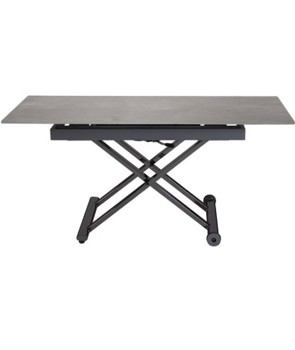 Table basse repas JUMPY relevée plateau céramique shadow pied noir x minimalisme industriel modulable