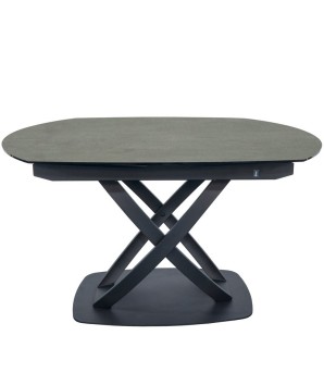table repas GIULIA plateau fermé céramique shadow extensible 10 personnes pied x design moderne