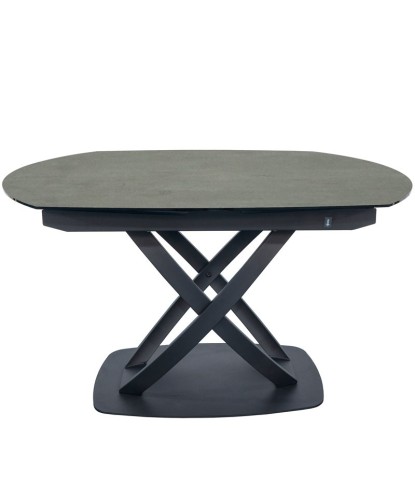 table repas GIULIA plateau fermé céramique shadow extensible 10 personnes pied x design moderne