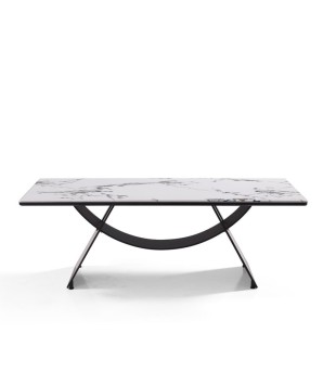 Table basse JEANNE rectangulaire pied design sculptural plateau céramique Yunshan