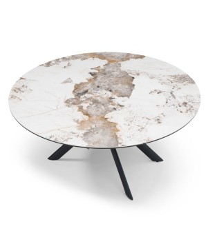 table repas SOFIA 1m80 rectangulaire extensible ronde céramique pandora 8 personnes ouverte vue dessu