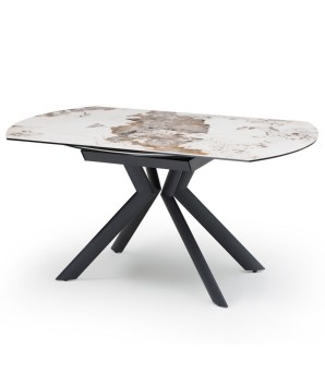 table repas SOFIA 1m80 rectangulaire extensible ronde céramique pandora 8 personnes fermée vue 3-4