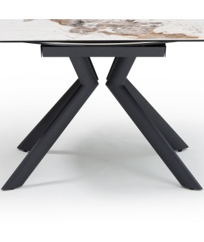table repas SOFIA 1m80 rectangulaire extensible ronde céramique pandora 8 personnes detail pied
