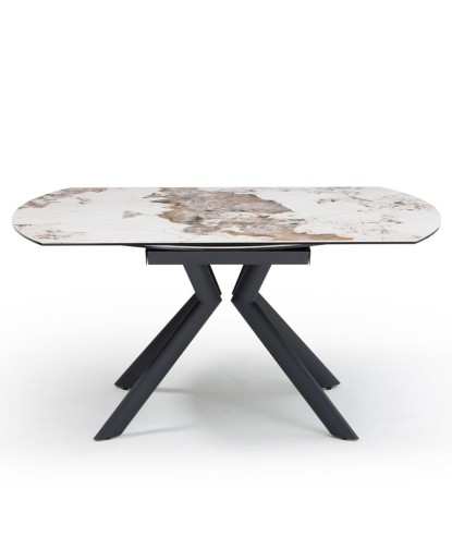 table repas SOFIA 1m80 rectangulaire extensible ronde céramique pandora 8 personnes fermée