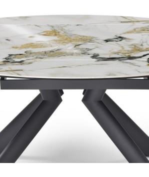 table repas SOFIA 1m80 rectangulaire extensible ronde détail céramique cold jade 8 personne