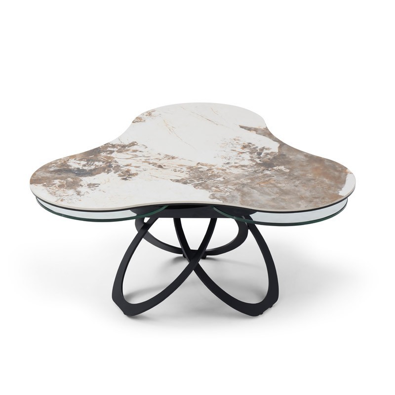 Table basse TREFLE 3 plateaux pivotants céramique Pandora Table basse TREFLE 3 plateaux pivotants céramique Pandora