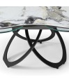Table basse TREFLE 3 plateaux pivotants céramique Cold Jade