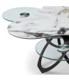 Table basse TREFLE 3 plateaux pivotants céramique Cold Jade