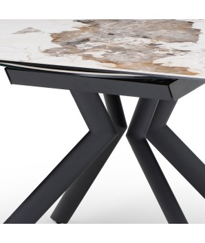 table repas SOFIA 1m50 rectangulaire extensible ronde céramique pandora 8 personnes detail mecanisme