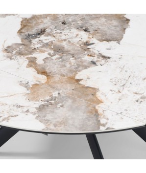 table repas SOFIA 1m50 rectangulaire extensible detail ronde céramique pandora 8 personnes