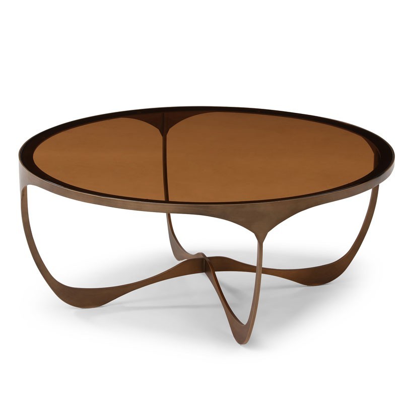 Table basse PULP ronde Arts-déco verre sépia Table basse PULP ronde Arts-déco verre sépia