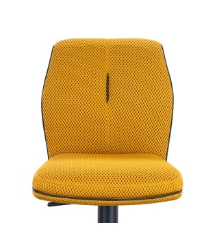 Tabouret de bar réglable rétro chic NINA tissu texturé Jaune