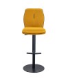 Tabouret de bar réglable rétro chic NINA tissu texturé Jaune Tabouret de bar réglable rétro chic NINA tissu texturé Jaune