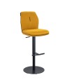 Tabouret de bar réglable rétro chic NINA tissu texturé Jaune Tabouret de bar réglable rétro chic NINA tissu texturé Jaune