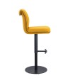 Tabouret de bar réglable rétro chic NINA tissu texturé Jaune Tabouret de bar réglable rétro chic NINA tissu texturé Jaune