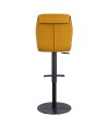 Tabouret de bar réglable rétro chic NINA tissu texturé Jaune Tabouret de bar réglable rétro chic NINA tissu texturé Jaune