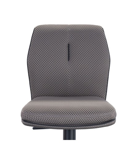 Tabouret de bar réglable rétro chic NINA tissu texturé Gris