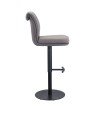 Tabouret de bar réglable rétro chic NINA tissu texturé Gris Tabouret de bar réglable rétro chic NINA tissu texturé Gris