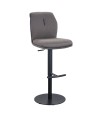 Tabouret de bar réglable rétro chic NINA tissu texturé Gris Tabouret de bar réglable rétro chic NINA tissu texturé Gris