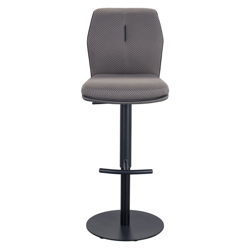 Tabouret de bar réglable rétro chic NINA tissu texturé Gris Tabouret de bar réglable rétro chic NINA tissu texturé Gris