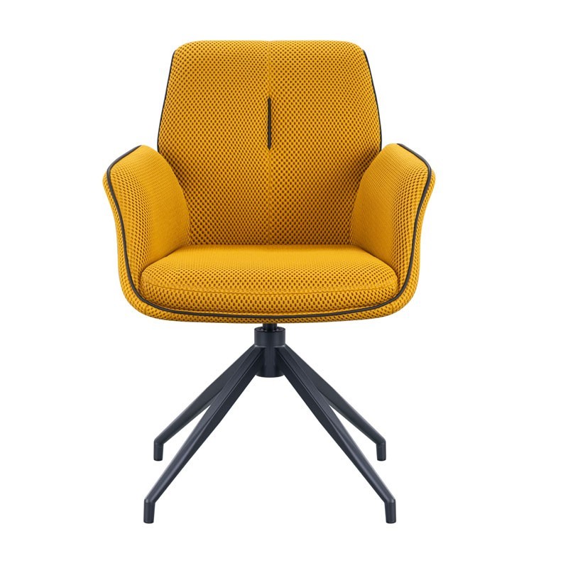 Fauteuils pivotants coque enveloppante NINA Jaune vendus par 2 Fauteuils pivotants coque enveloppante NINA Jaune vendus par 2