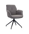 Fauteuils pivotants coque enveloppante NINA Gris vendus par 2