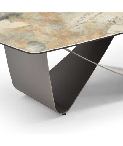 Table basse OMEGA céramique Lezzia pied Sculptural