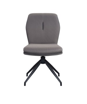 lot 2 chaises pivotante NINA tissu gris mid-century ergonomique pied étoile