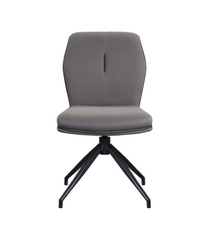 lot 2 chaises pivotante NINA tissu gris mid-century ergonomique pied étoile