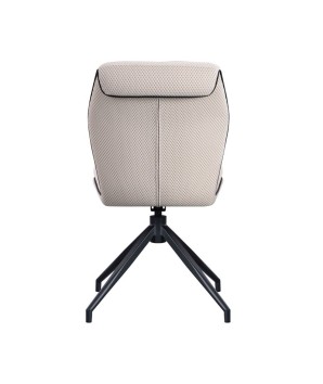 lot 2 chaises pivotante NINA tissu blanc mid-century ergonomique pied étoile vue dos