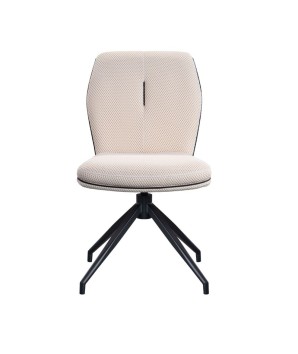 lot 2 chaises pivotante NINA tissu blanc mid-century ergonomique pied étoile