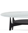 Table basse LACANAU ovale verre jade design Mid-Century Table basse LACANAU ovale verre jade design Mid-Century