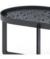 Table basse ovale BEAULIEU verre martelé Table basse ovale BEAULIEU verre martelé