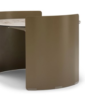 coin canapé AURORE rond céramique pandora art-déco revisite pied detail bronze incurvé