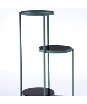 Sellettes TRIS 3 plateaux verre rond design minimaliste