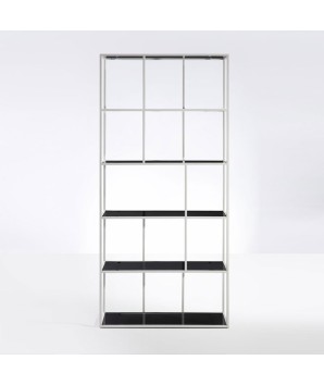 Etagère VISTA blanche Grand modèle verre fume design industriel esprit loft