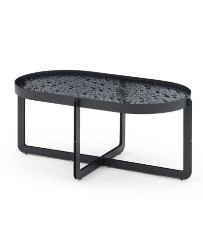 Table basse ovale BEAULIEU verre martelé