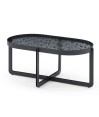 Table basse ovale BEAULIEU verre martelé Table basse ovale BEAULIEU verre martelé