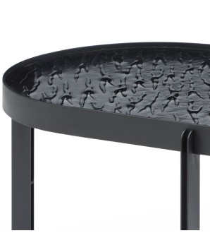 Table basse ovale BEAULIEU verre martelé