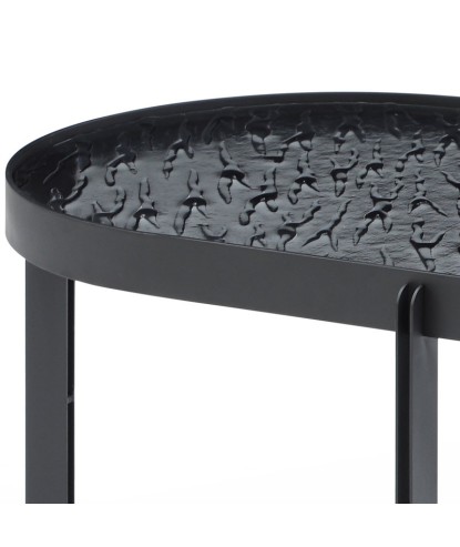 Table basse ovale BEAULIEU verre martelé
